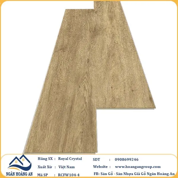 Sàn Đá Công Nghệ Giả Gỗ Hèm Khóa SPC Royal Crystal RCFW104-4 (S03)